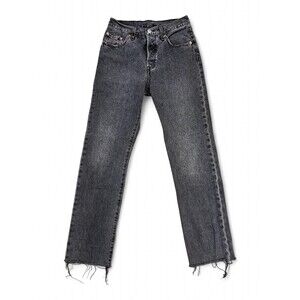 Levi's Women's Straight Leg Jeans Size 25 Black Raw Hem